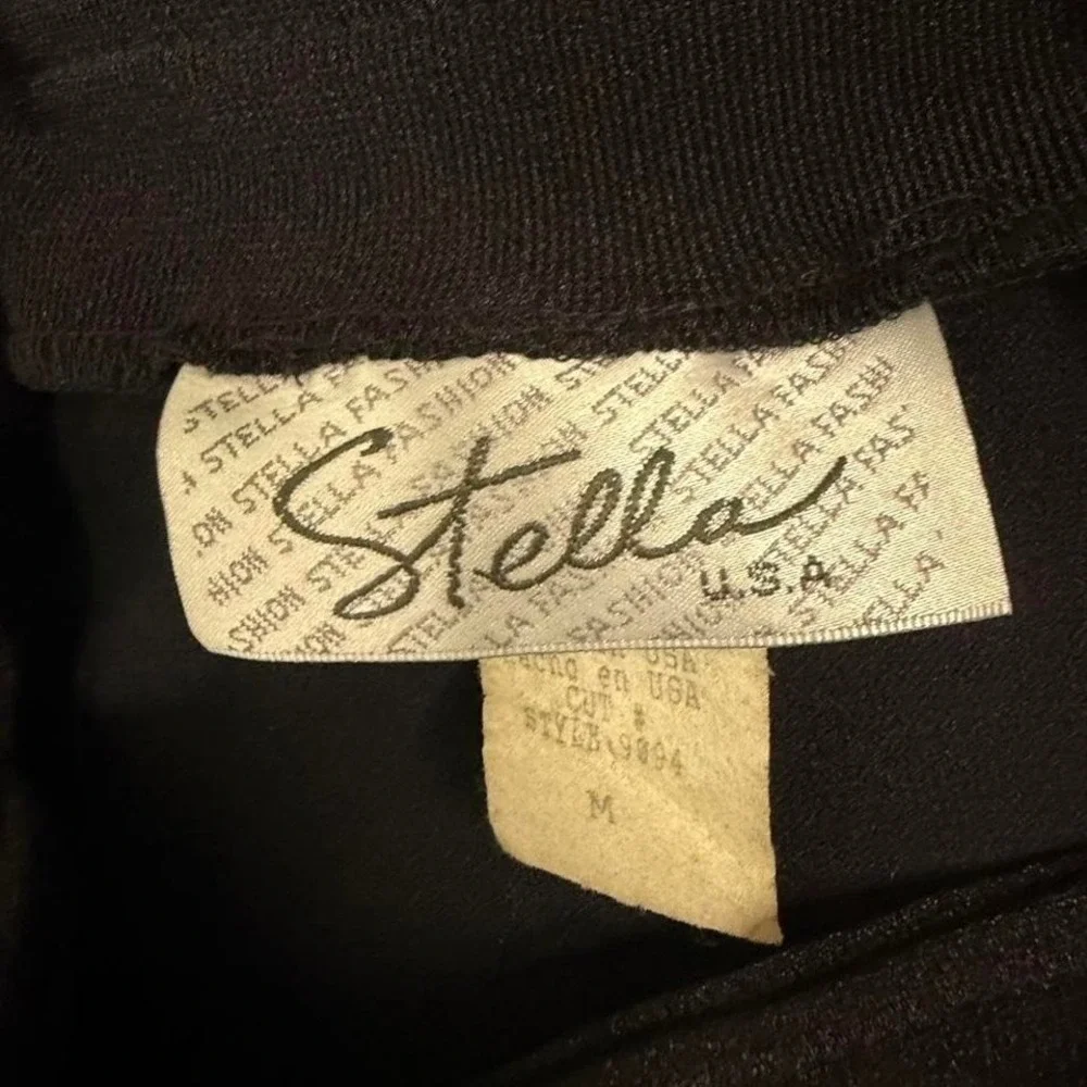 Vintage Stella black mini skirt with gold‎ buckles Size M